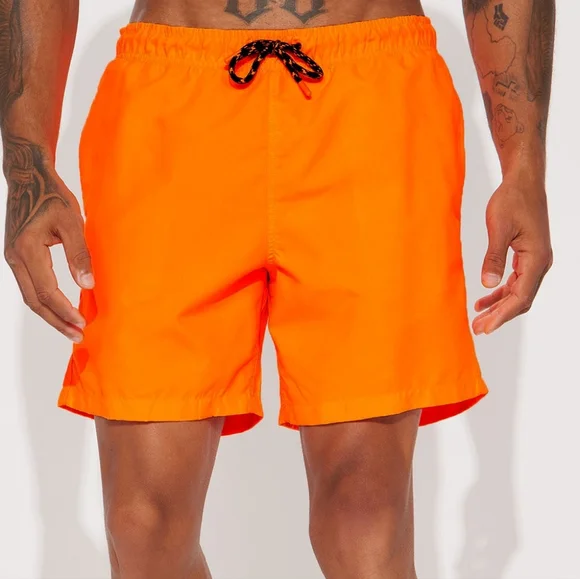Fashion Nova Men - Montez Volley Swim Trunk - XL - new with tags - orange - Picture 1 of 12